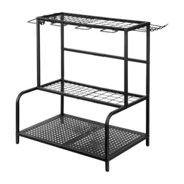 Imagem de Ioensy Organizador de ferramentas de jardim com rodas, rack resistente, suporte de armazenamento de ferramentas de quintal para garagem, vassoura de gramado,