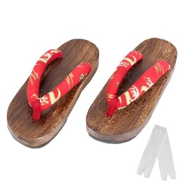 Imagem de Cutey May Sapatos Tradicionais Japoneses Infantis, Sandálias De Madeira, Tamancos Geta, Nezuko, Cosplay, Meninos E Meninas, Fantasia Vermelha
