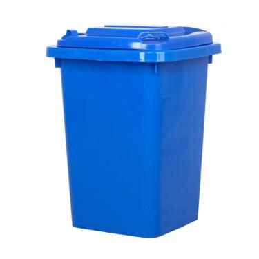 Imagem de Lixeira Externa Com Tampa Lata Lixo Plástico Grande Capacidade Lixeira Cilíndrica Longa Para Triagem Externa 4 Cores Uso(Blue,50L)