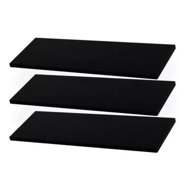 Imagem de Kit 3 Prateleiras 50X20 Mdf Preto + Buchas + Parafusos