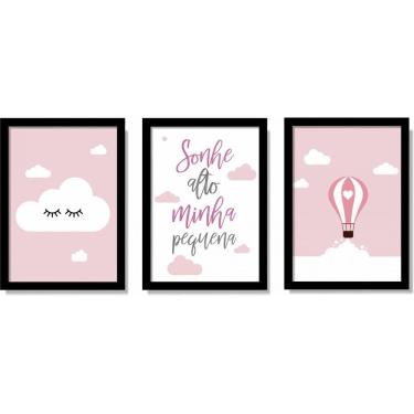 Imagem de Kit 3 Quadros Decorativos Quarto De Menina Minha Pequena