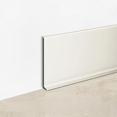 Imagem de Acabamento de rodapé de metal de alumínio, acabamento cinza leite pacote 22 6 cm x 2,5 m total 55 m ou 60 mm x 2500 mm capa de placa de base de parede de alumínio enseada acabamento de rodapé