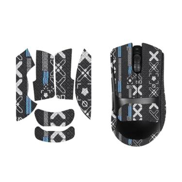 Imagem de NOUKAJU Fita adesiva para mouse com cobertura total para Razer DeathAdder V3 Pro, fita antiderrapante para mouse, kit de atualização de mouse profissional pré-cortado resistente ao suor (preto)