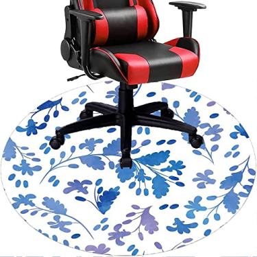 Imagem de Tapete de cadeira de escritório com flores, textura de flor, tapete de cadeira de mesa para piso de madeira de escritório doméstico, protetor de piso de pilha baixa multiuso, redondo, 99 cm