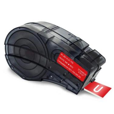 Imagem de Fita Compatível Brady Vinil M21-750-595-RD Vermelha Letra Branca 19mm 