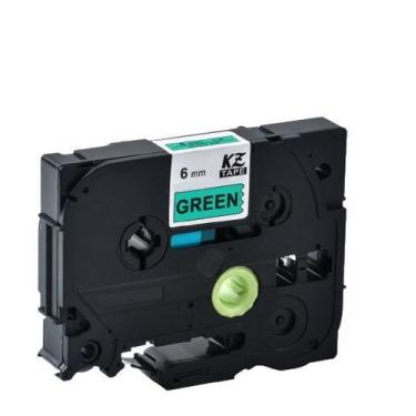 Imagem de Fita Flexível Compatível Brother Tz Tze FX711 Verde Letra Preta 6mm - 