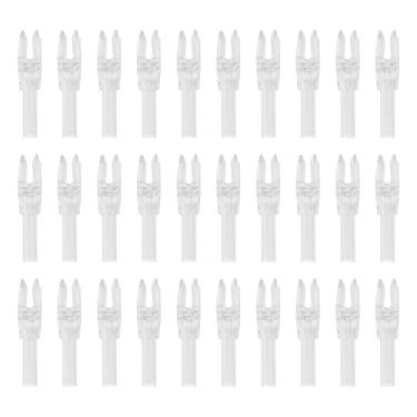 Imagem de PATIKIL Flechas para tiro com arco 4,2 mm, pacote com 30 peças de plástico para inserção de flecha de substituição para caça e tiro arco recurvo, branco transparente