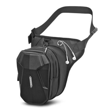 Imagem de flintronic Bolsa de perna de motocicleta, bolsa de coxa, pochete multifuncional à prova d'água para ciclismo, viagens e acampamento, Preto, B, 15 x 10 x 21 cm, Casual
