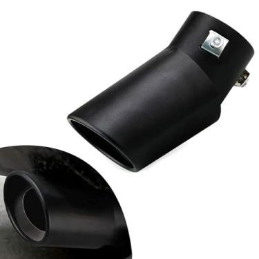 Imagem de ijuicy 1 Peça De Ponteiras Escapamento Para Carro, Silenciador Saída Única, Ponta Aço Inoxidável Resistente A Altas Temperaturas, Acessórios Universais Modificação (Preto)