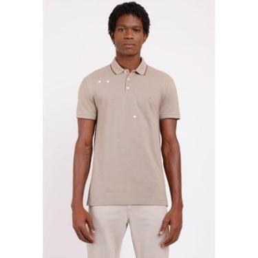 Imagem de Polo Aramis Manga Curta Piquet Classic Cáqui Com Chocolate-Masculino