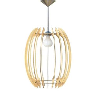 Imagem de Luminária Teto Tipo Pendente Grega Mdf - Completa Cor: Mdf Cru