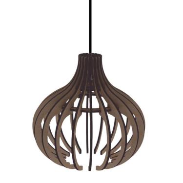 Imagem de Luminária Teto Tipo Pendente Diana Mdf - Completa Cor: Marrom