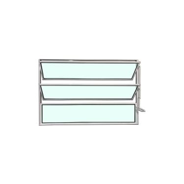 Imagem de Vitro Basculante Branco 60x80 Linha Esmeralda Vidro Liso