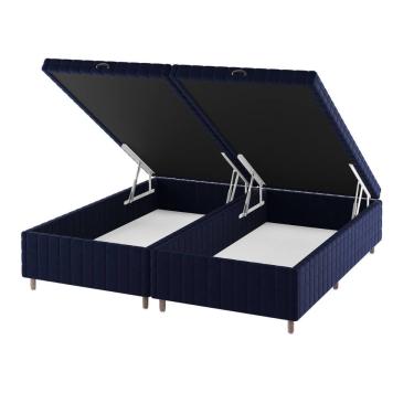 Imagem de Base Box Bau Queen Size Ravena (43x158x198cm) Turkey Azul - Casa Giulia