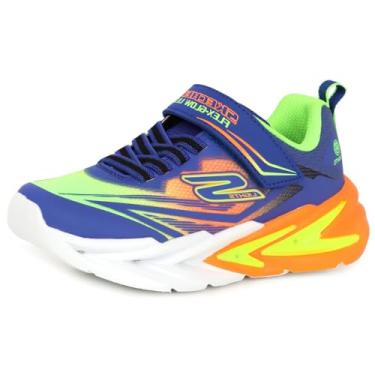 Imagem de Skechers Tênis masculino Flex-glow Ultra 400139l (criança pequena), Azul/Multi, 18