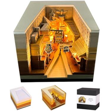 Imagem de RSLIPIN Bloco de notas 3D Calendário 2026, calendário de arte 3D 2026, escultura de papel criativo, beco diagonal, notas de calendário