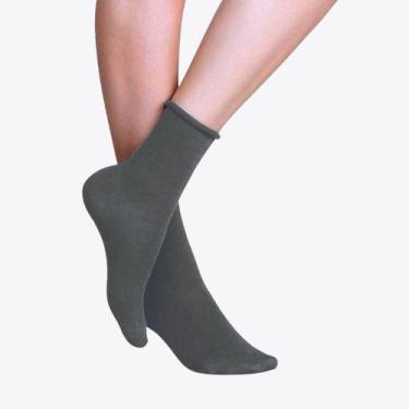 Imagem de Kit 2 Meias Lupo Feminina Sem Punho Cano Médio 04421-003-102, Chumbo, 
