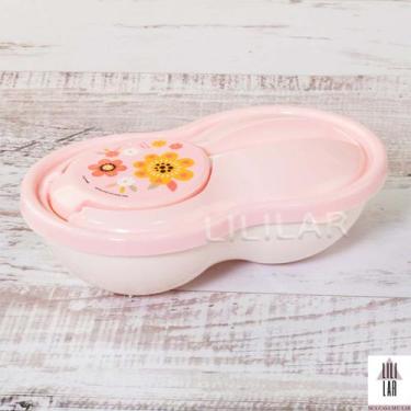 Imagem de Pote para Papinha Bebê Criança com Colher e Tampa 320ml - Plasútil - P