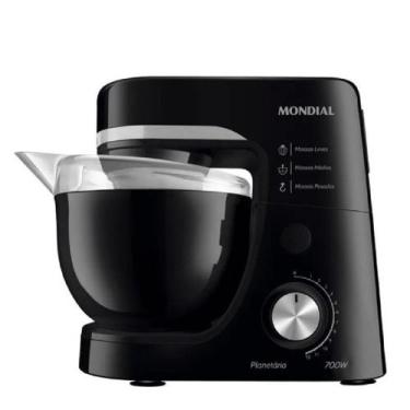 Imagem de Batedeira Eletrica Planet com Tigela PP Mondial, Preto, 220V