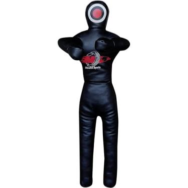 Imagem de Minahil Sports Saco de pancadas de luta livre de jiu-jitsu MMA, karatê, judô, artes marciais, treinamento, arremesso, boxe, não preenchido, 1,5 m (preto, 1,5 m)