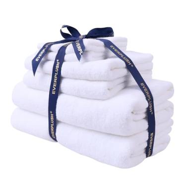 Imagem de Everplush Conjunto clássico de 6 peças de toalhas de banho luxuosas, altamente absorventes e de secagem rápida, toalha de banho extra grande, toalha super macia para banheiro, piscina, natação