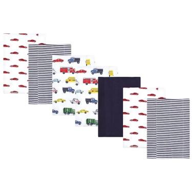 Imagem de Luvable Friends Hudson Baby Conjunto de 7 panos de flanela para arrotos, Aventuras de viagem, 14x20 inches