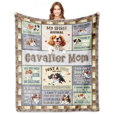 Imagem de Presentes Cavalier King Charles Spaniel, cobertores King Charles Cavalier 152 cm x 127 cm, presentes para mulheres, presentes para donos de cães, amantes de mulheres, cobertor para Natal, Dia das Mães