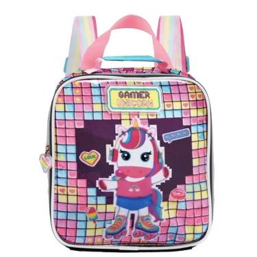 Imagem de Lancheira Térmica Escolar Infantil Unicórnio Gamer Meninas
