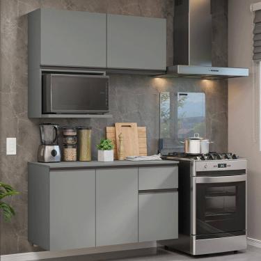 Imagem de Armário de Cozinha Compacta 120 cm Suspensa Cinza Nice Madesa 06