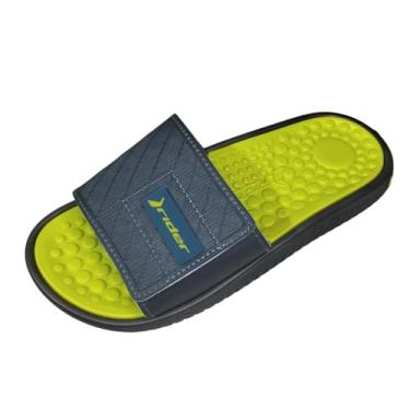 Imagem de Chinelo Slide Masculino Tira Adesivada PVC Palmilha Massageadora Verde 42