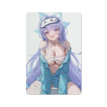 Imagem de Anime Sexy Bikini Hot Girl Pinup Girl Metal Tin Sign Wall Art Poster Decor for Home Bar Club Bedroom Bathroom Man Cave Otaku 20 x 30 cm, AI001