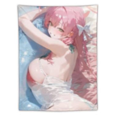 Imagem de LIEGBMEU Tapeçaria de biquíni sexy anime menina 152.4 cm x 203.2 cm interior exterior parede colcha arte decoração de tapeçaria caprichosa, AF412