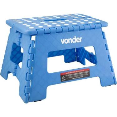 Imagem de Banqueta plástica dobrável azul 220 mm (Azul) - Vonder, Azul