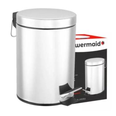 Imagem de Lixeira Inox Redonda Multiuso - 5 Litros - POWER MAID