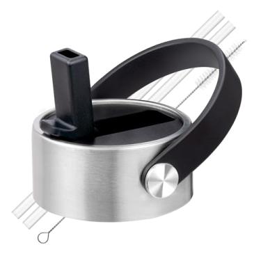 Imagem de Prurex Tampa de canudo para garrafas de água Hydro Flask de boca larga 12/16/18/20/32/1,134 g, tampa de substituição com canudo serve para garrafa hidráulica de boca de 5,8 cm/takeya/garrafa de ferro