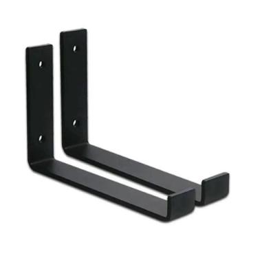 Imagem de 2 Mão Francesa Suporte Prateleira Invertido 10cm Preta Ferro - Gastrob