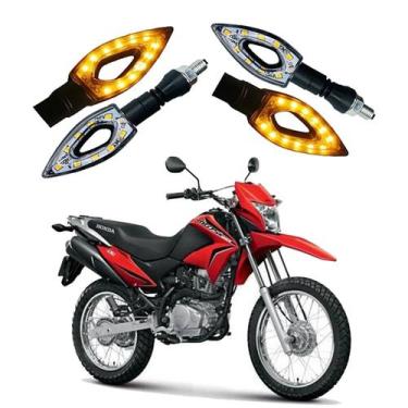 Imagem de Kit 4 Setas Esportivas de Led P01 Modelo Flecha vazado para Moto Honda