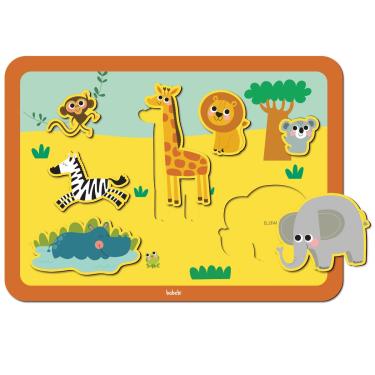 Imagem de QUEBRA-CABEÇA DE ENCAIXE SAFARI - MADEIRA - 7 PEÇAS - BABEBI