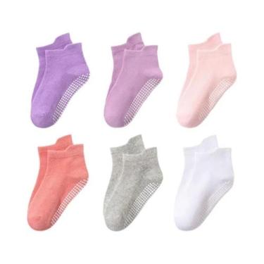Imagem de Meias Antiderrapantes Para Crianças 6 Pares 0-5 Anos Meninos Meninas B