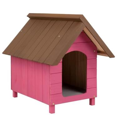 Imagem de Casa Casinha De Cachorro em Madeira Pintada Grande N4 (Rosa)