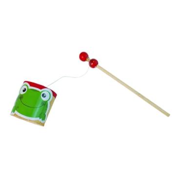 Imagem de Dynwave Brinquedo de sapo de bambu para crianças, brinquedo sonoro de sapo, novidade, realista tradicional para educação infantil, presente para jardim de