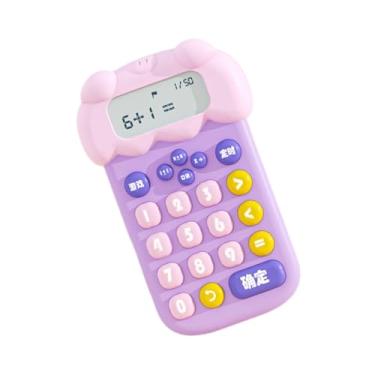 Imagem de YIJU Calculadora infantil fofa, máquina de educação infantil, auxílio para ensino, calculadora em formato de dinossauro para, Rosa