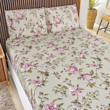 Imagem de Jogo Lençol Queen Percal 400 Fios 3 Pçs Estampado E Macio - Vianelli, 