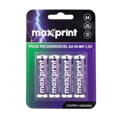 Imagem de Pilha Recarregavel Maxprint AA 1,2 - BT c/4