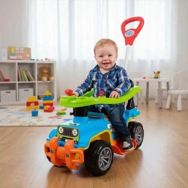 Imagem de Carrinho Passeio Criança Jip Jip Câmbio Buzina Som Infantil Maral com 