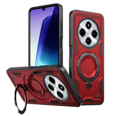 Imagem de SORAKA Capa para Xiaomi Redmi 14C com suporte,compatível com MagSafe,Capa para Redmi 14C com chapa de ferro Capa resistente que absorve choques Proteção contra quedas de nível militar