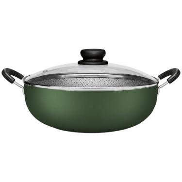 Imagem de Panelux FRIGIDEIRA WOK ALUMINIO 28CM ANTIADERENTE C/TAMPA ST PRA/VERDE MAXIMUM