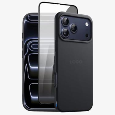 Imagem de Kit Capa Capinha Case Proteção Premium Preta Anti Impactos + Película de Privacidade (iPhone 17 Pro)