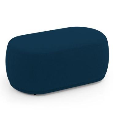 Imagem de Puff Decorativo Orgânico Living Molly 02 Lugares Bouclê Azul Marinho -