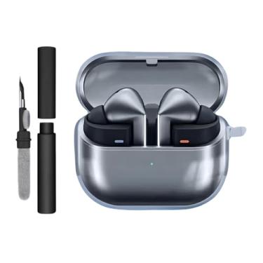 Imagem de Kit Limpador para Fones e Capa Protetora de Silicone Nerdcase Compatível com Samsung Galaxy Buds 3, Buds 3 Pro, Buds3 Fe, Transparente